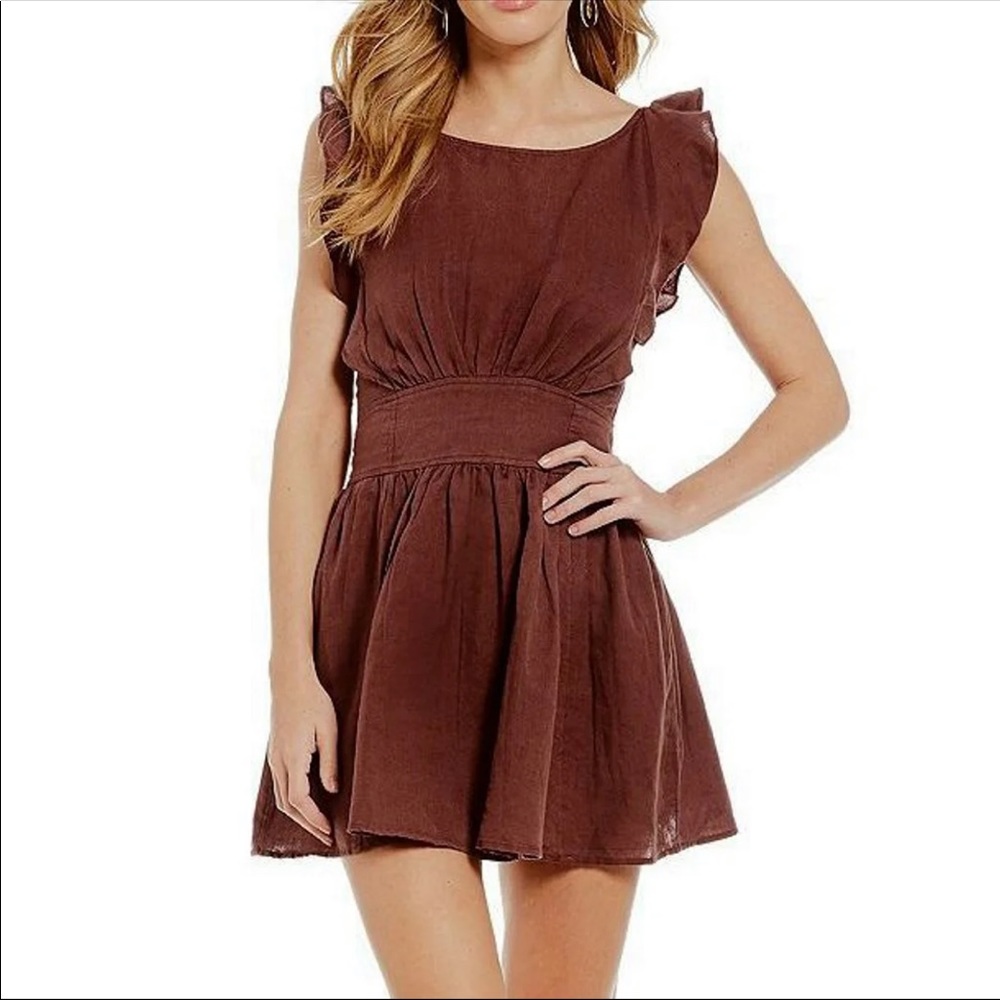 Free People Erin Ruffle Mini Dress BNWT